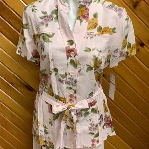 New!  Ladies size 14 pink floral 2 pc. skirt set